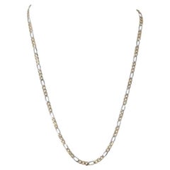 Yellow Gold Diamond Cut Figaro Chain Necklace 18" - 14k Italy