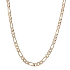 Yellow Gold Diamond Cut Figaro Chain Necklace 20 1/2" - 14k