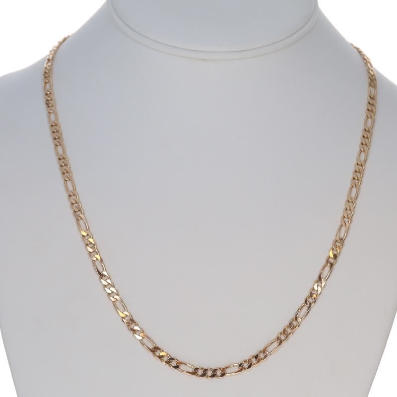 Collier de chaîne Figaro en or jaune avec diamants 20 1/2