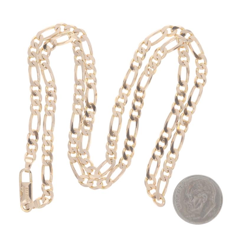 Collier de chaîne Figaro en or jaune avec diamants 20 1/2