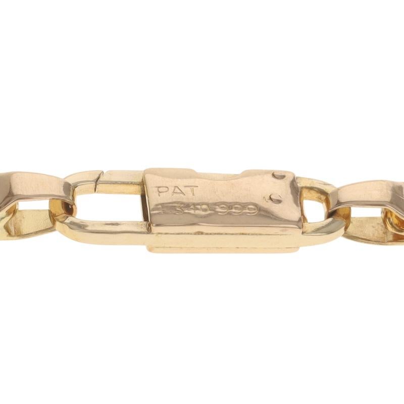 Collier de chaîne Figaro en or jaune avec diamants 20 1/2