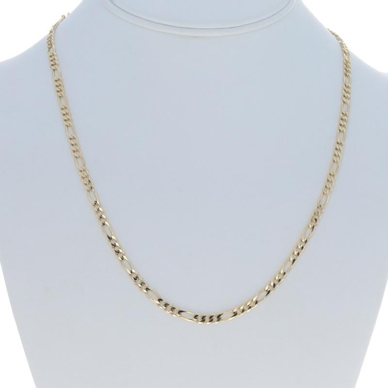 Collier unisexe en or jaune avec chaîne de Figaro taillée en diamant 20