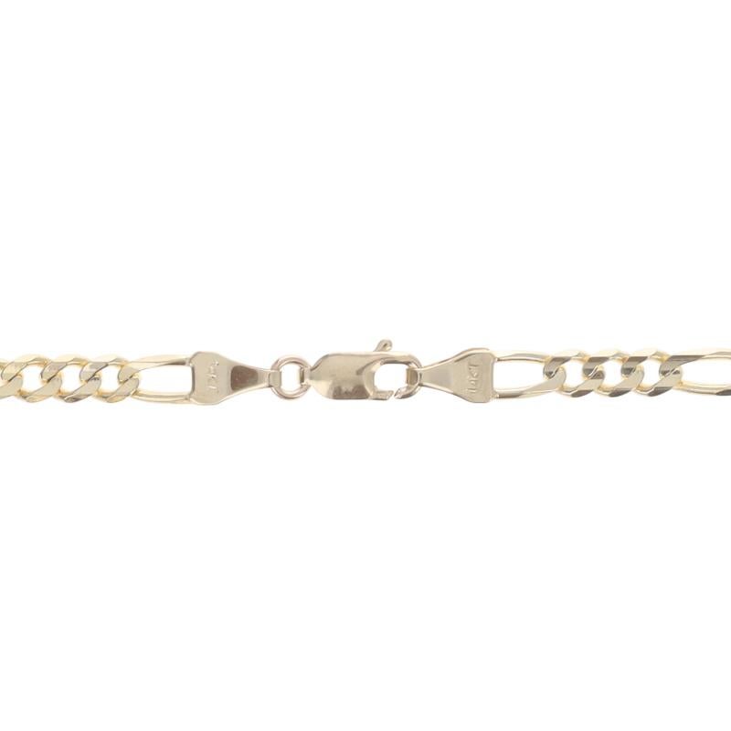 Collier unisexe en or jaune avec chaîne de Figaro taillée en diamant 20