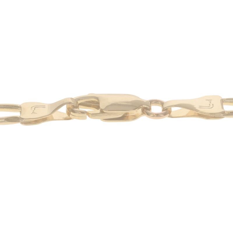 Collier unisexe en or jaune avec chaîne de Figaro taillée en diamant 20