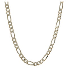 Yellow Gold Diamond Cut Figaro Chain Unisex Necklace 20" 14k