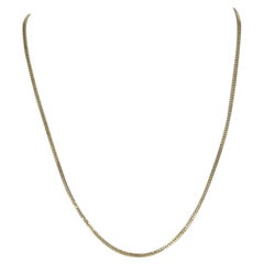 Yellow Gold Diamond Cut Foxtail Chain Necklace, 14k Italy