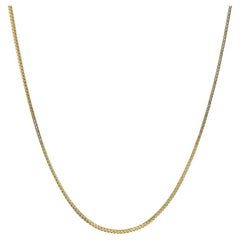 Yellow Gold Diamond Cut Foxtail Chain Necklace 15" - 14k Italy