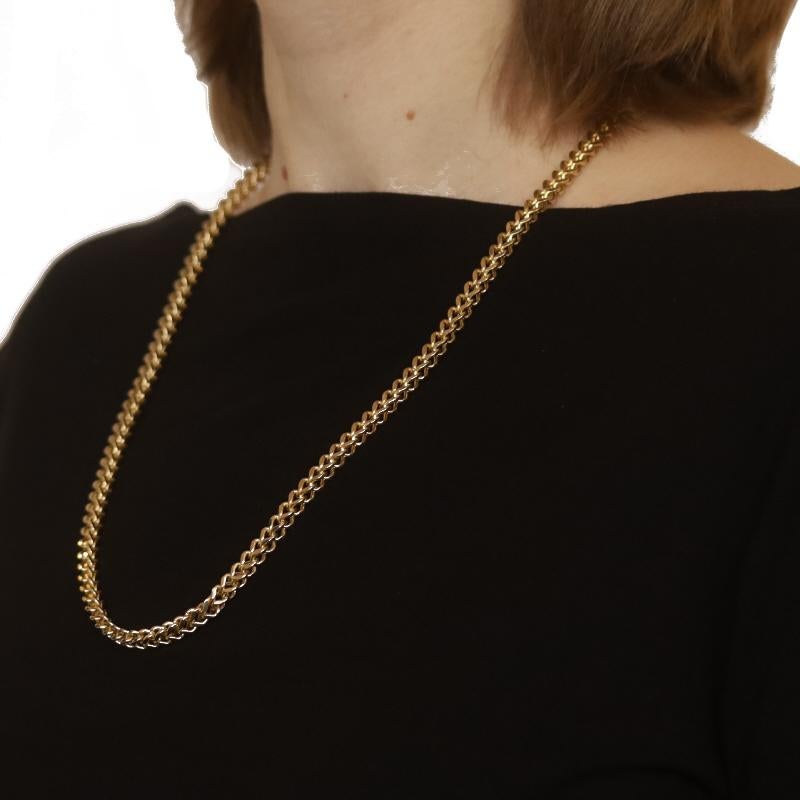 Yellow Gold Diamond Cut Foxtail Chain Necklace 24