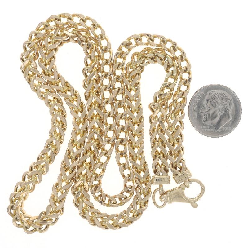 Halskette mit Fuchsschwanzkette aus Gelbgold mit Diamantschliff 24