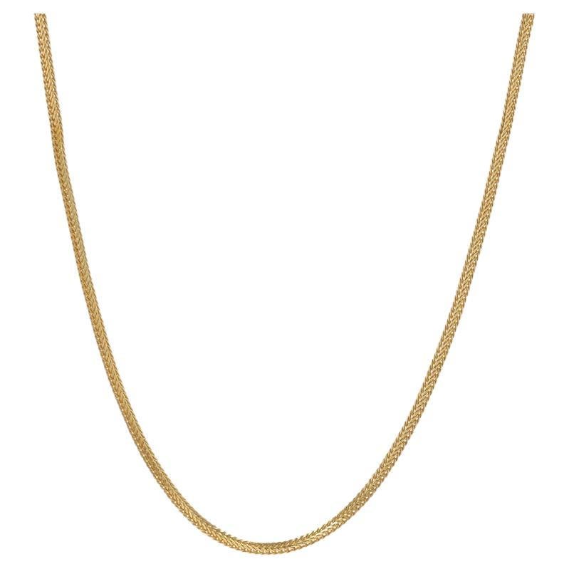 Yellow Gold Diamond Cut Foxtail Chain Necklace 25 1/2" - 18k For Sale