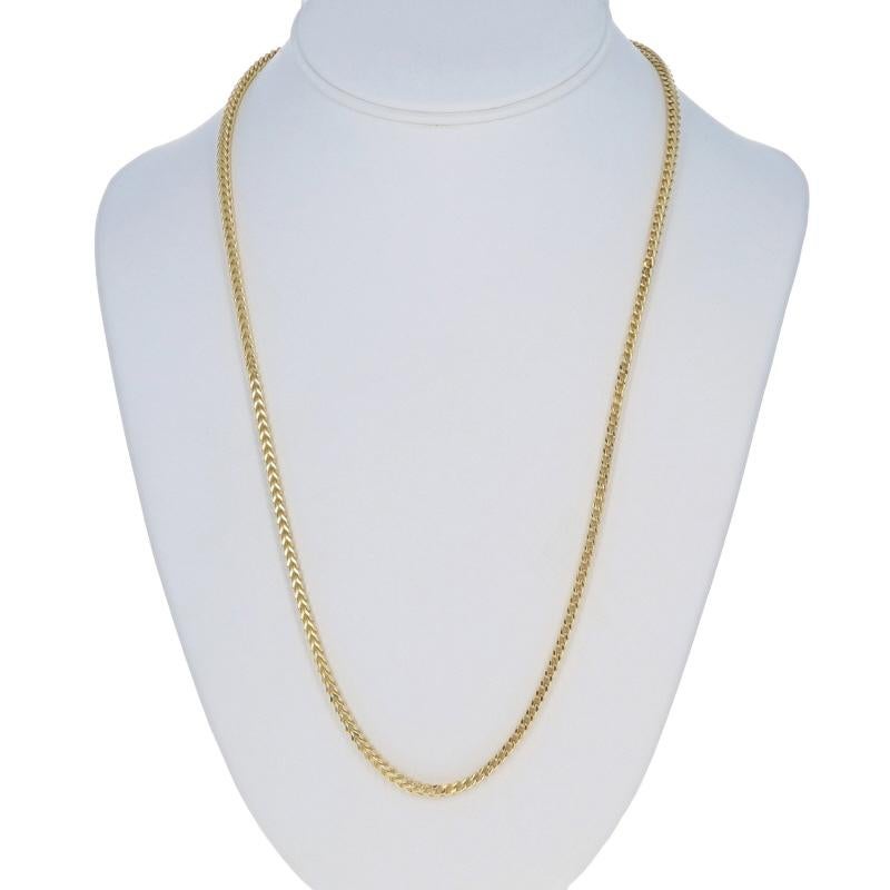 Yellow Gold Diamond Cut Franco Chain Men's Necklace 23 1/2