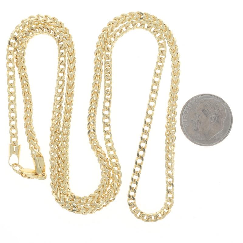 Yellow Gold Diamond Cut Franco Chain Men's Necklace 23 1/2