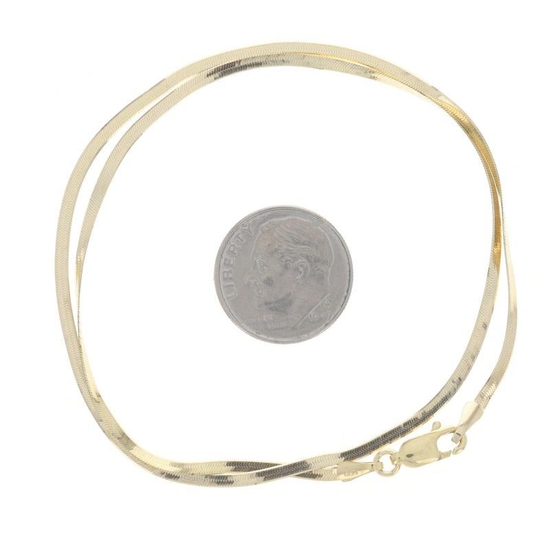 Women's Yellow Gold Diamond Cut Herringbone Chain Necklace 14