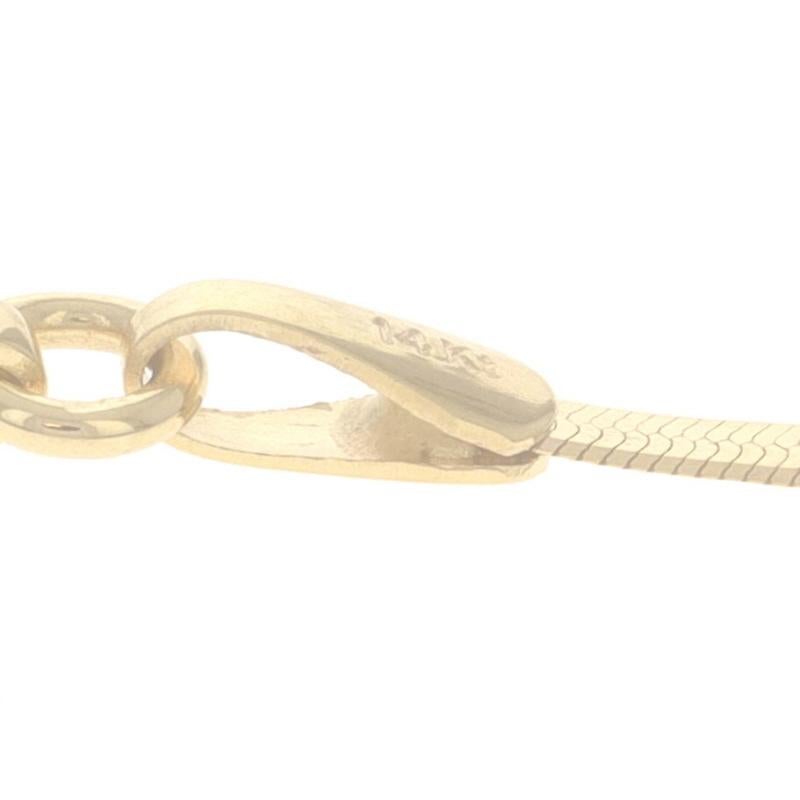 Yellow Gold Diamond Cut Herringbone Chain Necklace 14