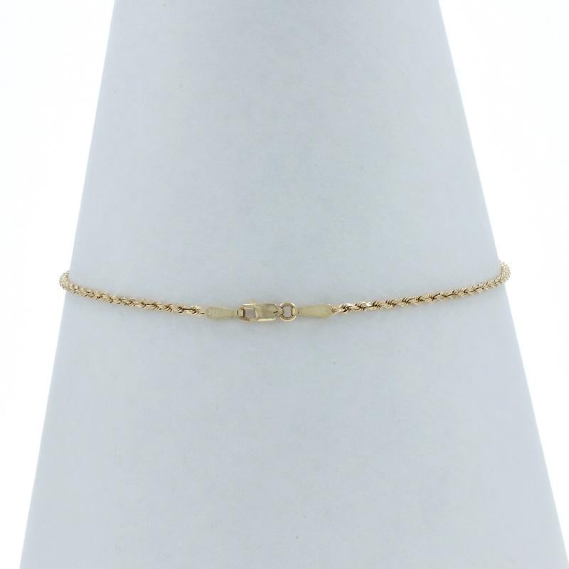 Bracelet de cheville en or jaune avec chaîne en corde ornée de diamants - 10k Anklet Pour femmes en vente