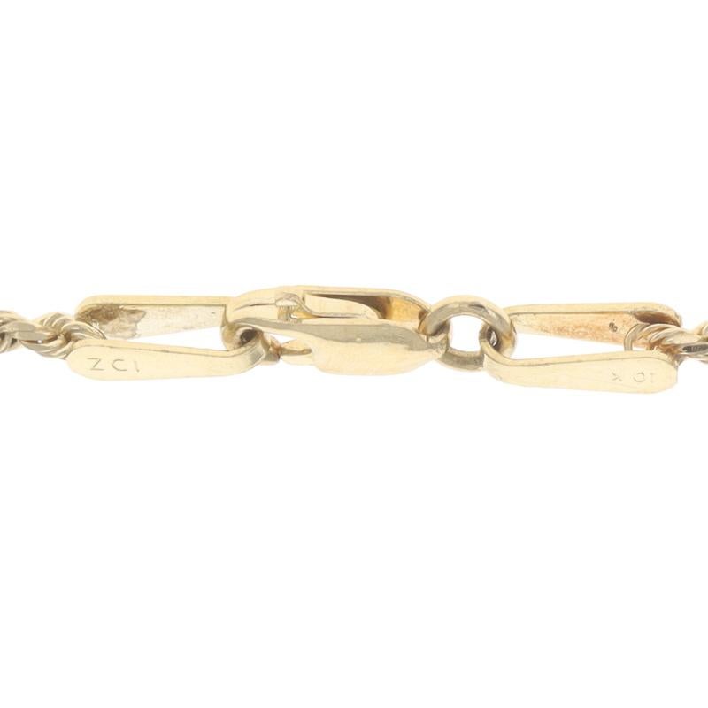 Bracelet de cheville en or jaune avec chaîne en corde ornée de diamants - 10k Anklet en vente 3