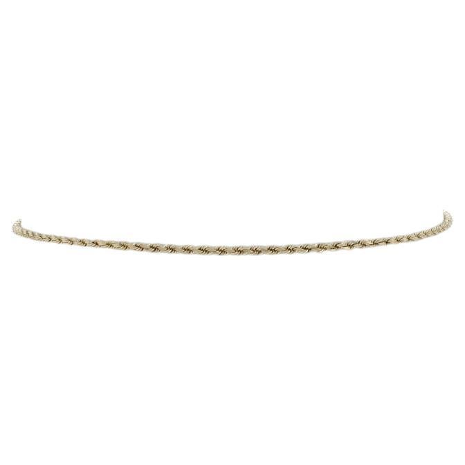 Bracelet de cheville en or jaune avec chaîne en corde ornée de diamants - 10k Anklet en vente