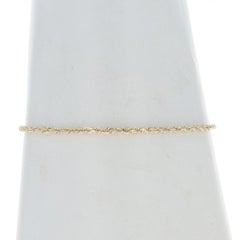 Yellow Gold Diamond Cut Rope Chain Bracelet 7 1/4" - 14k