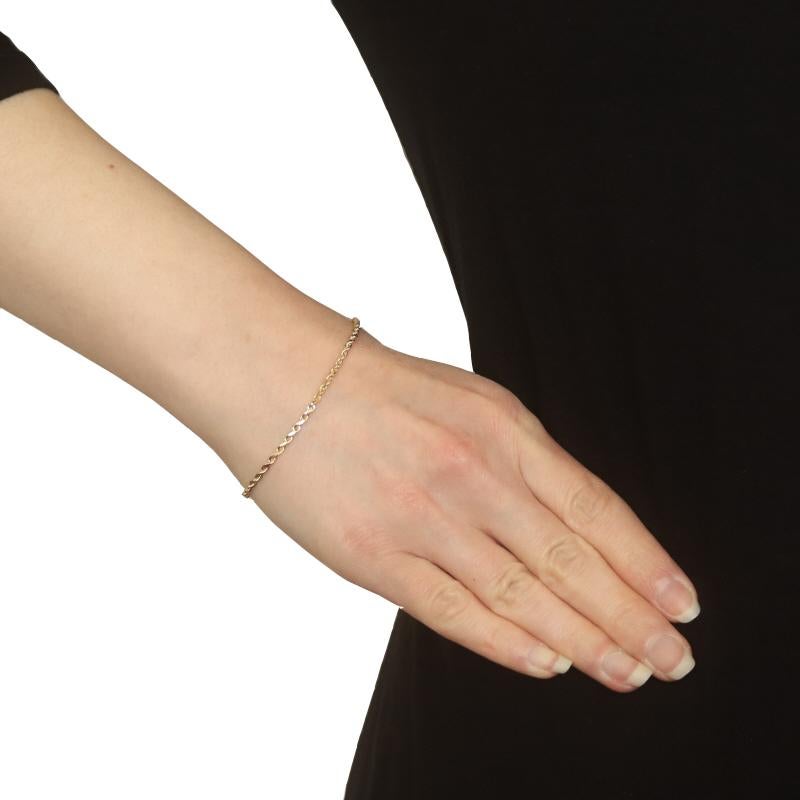 Gelbgold Diamantschliff Seilkette Armband 7 1/4