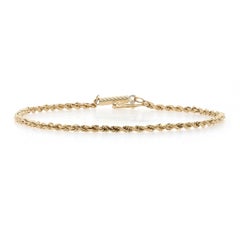 Yellow Gold Diamond Cut Rope Chain Bracelet, 14k