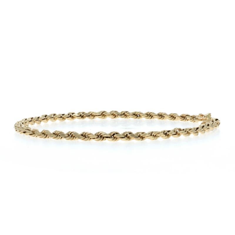 Bracelet en or jaune avec chaîne en corde taillée au diamant 7
