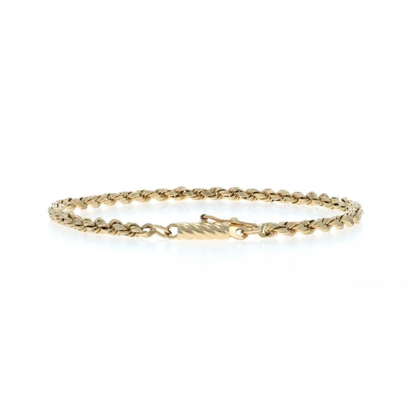 Bracelet en or jaune avec chaîne en corde taillée au diamant 7