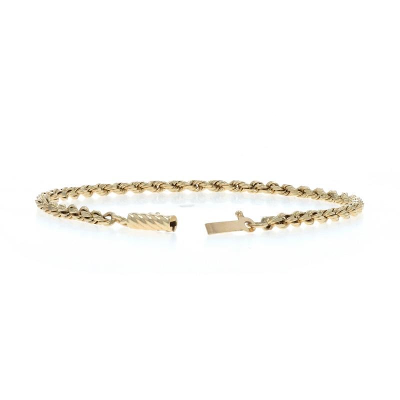 Bracelet en or jaune avec chaîne en corde taillée au diamant 7