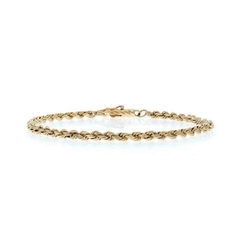 Bracelet en or jaune avec chaîne en corde taillée au diamant 7