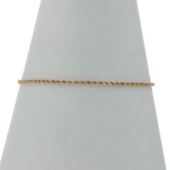 Yellow Gold Diamond Cut Rope Chain Bracelet 7 3/4" - 18k