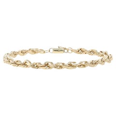 Herrenarmband aus Gelbgold mit Diamantschliff-Seilkette 8 3/4" - 10k