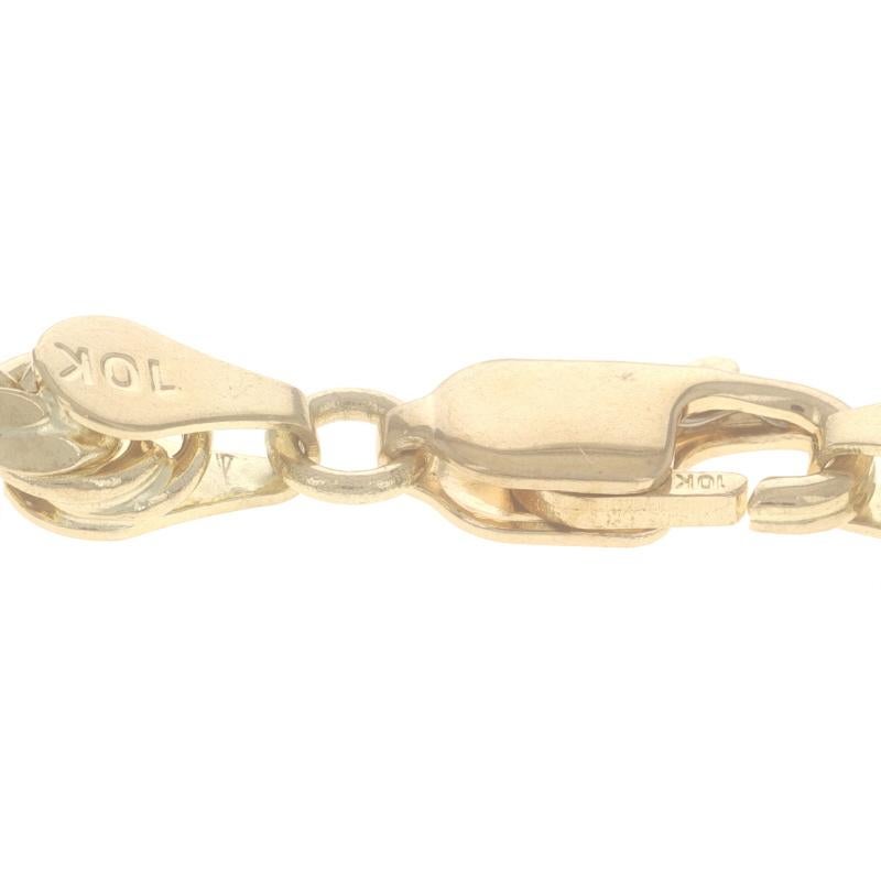 Yellow Gold Diamond Cut Rope Chain Men's Necklace 20
