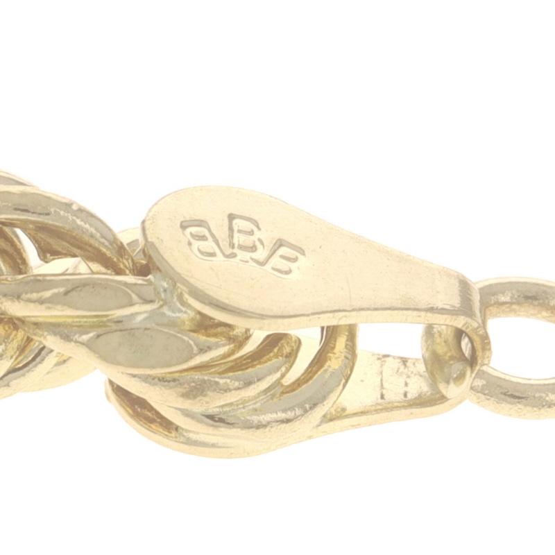 Yellow Gold Diamond Cut Rope Chain Men's Necklace 20