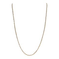 Collana a catena in oro giallo con taglio a diamante, chiusura a scatola 14k