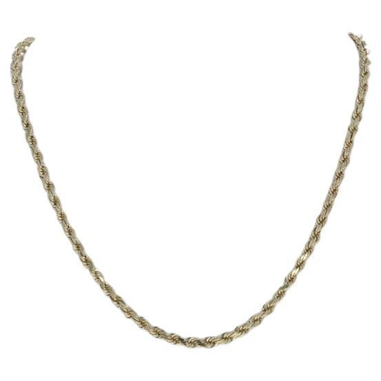 Yellow Gold Diamond Cut Rope Chain Necklace 15" - 14k Choker For Sale
