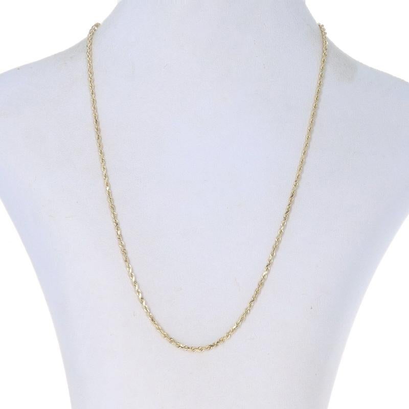 Metal Content: 14k Yellow Gold

Chain Style: Diamond Cut Rope
Necklace Style: Chain
Fastening Type: Lobster Claw Clasp

Measurements

Length: 17 3/4