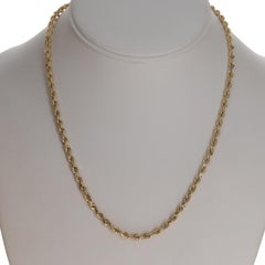 Yellow Gold Diamond Cut Rope Chain Necklace 18 1/4" - 14k