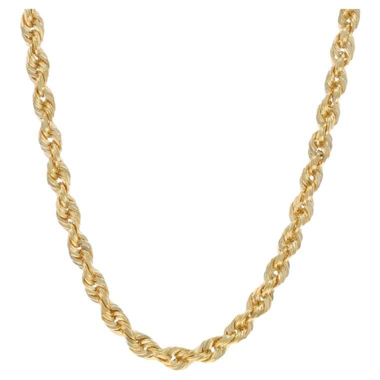 Yellow Gold Diamond Cut Rope Chain Necklace 19 3/4" 14k