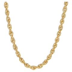 Yellow Gold Diamond Cut Rope Chain Necklace 19 3/4" 14k