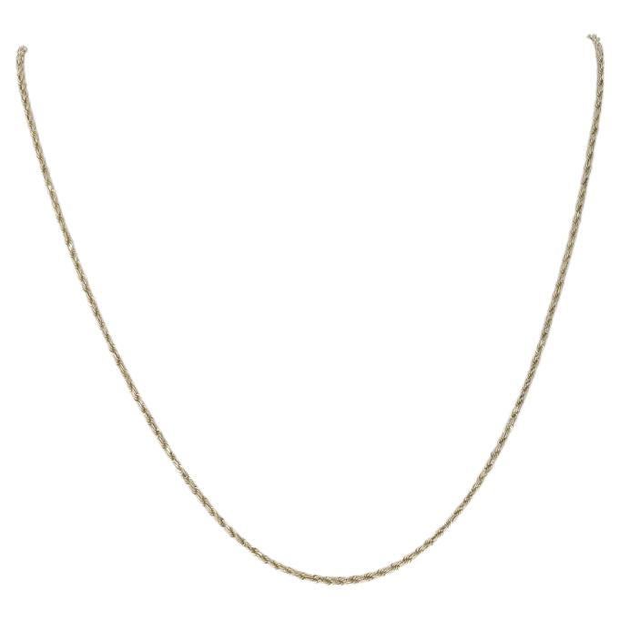 Yellow Gold Diamond Cut Rope Chain Necklace 20 1/4" - 10k For Sale