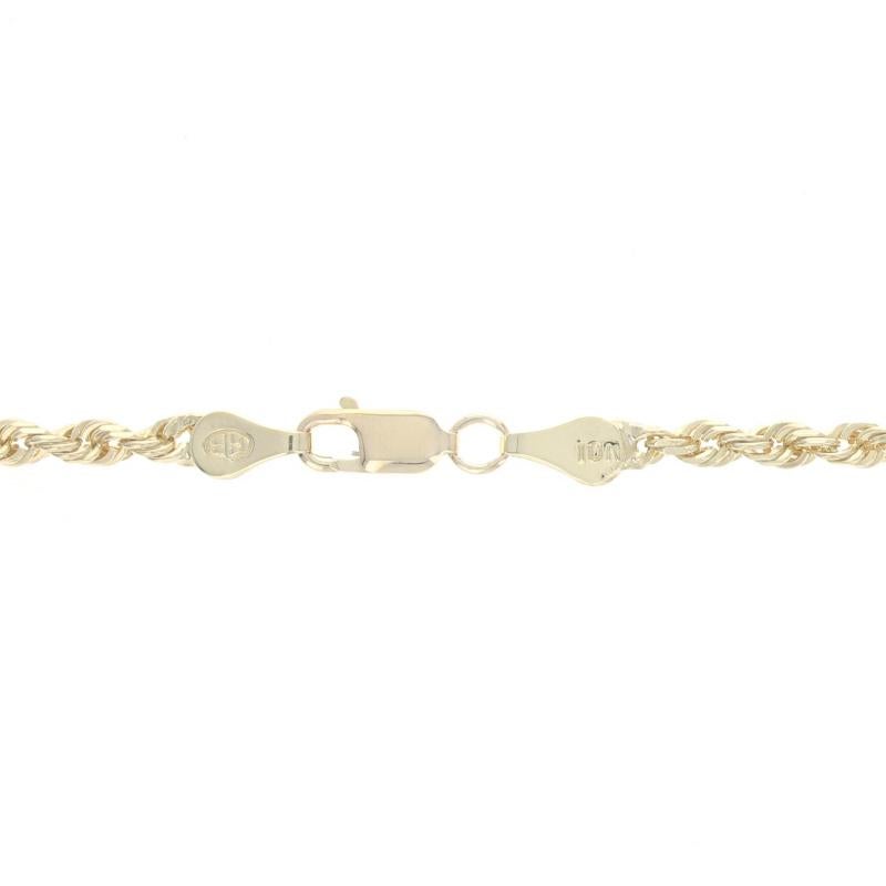 Yellow Gold Diamond Cut Rope Chain Necklace 20