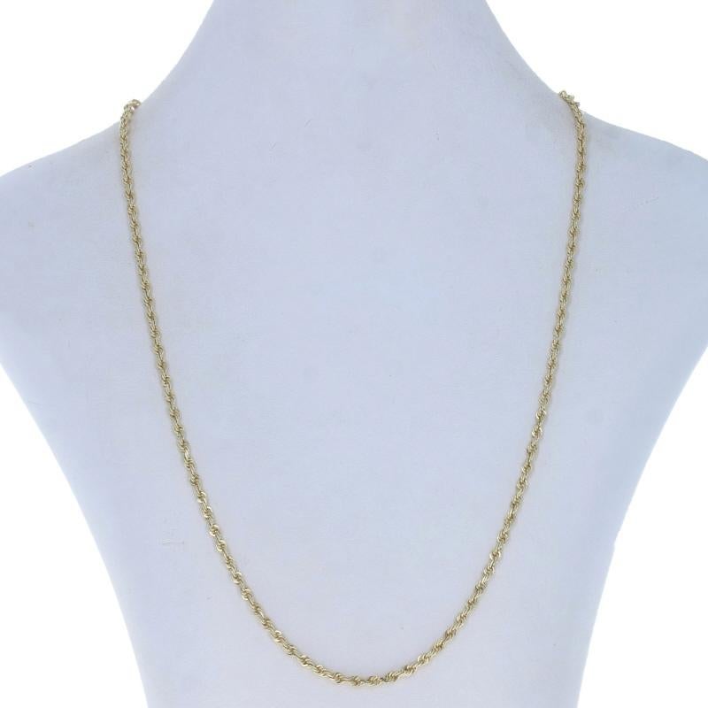 Women's Yellow Gold Diamond Cut Rope Chain Necklace 20