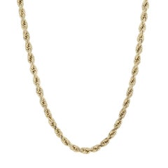 Yellow Gold Diamond Cut Rope Chain Necklace 20" - 10k