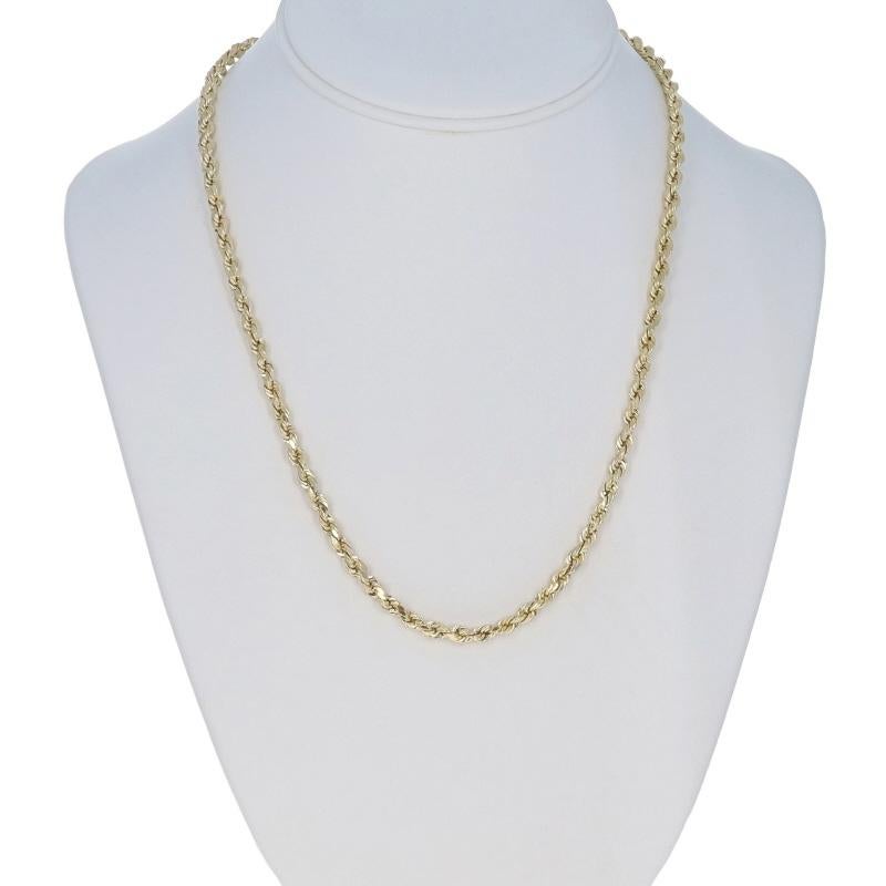 Yellow Gold Diamond Cut Rope Chain Necklace 20