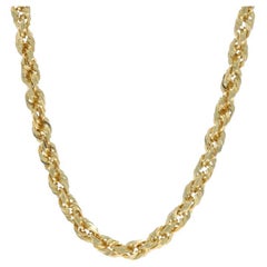 Collier de corde en or jaune avec diamants - 10k