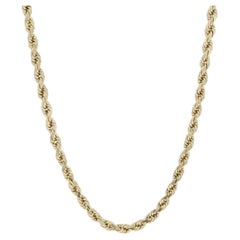 Collier de corde en or jaune avec diamants - 10k