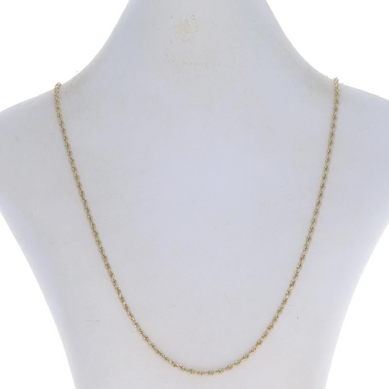 Yellow Gold Diamond Cut Rope Chain Necklace 21 1/4