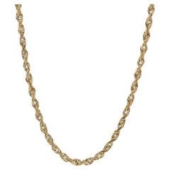 Yellow Gold Diamond Cut Rope Chain Necklace 21 1/4" - 14k