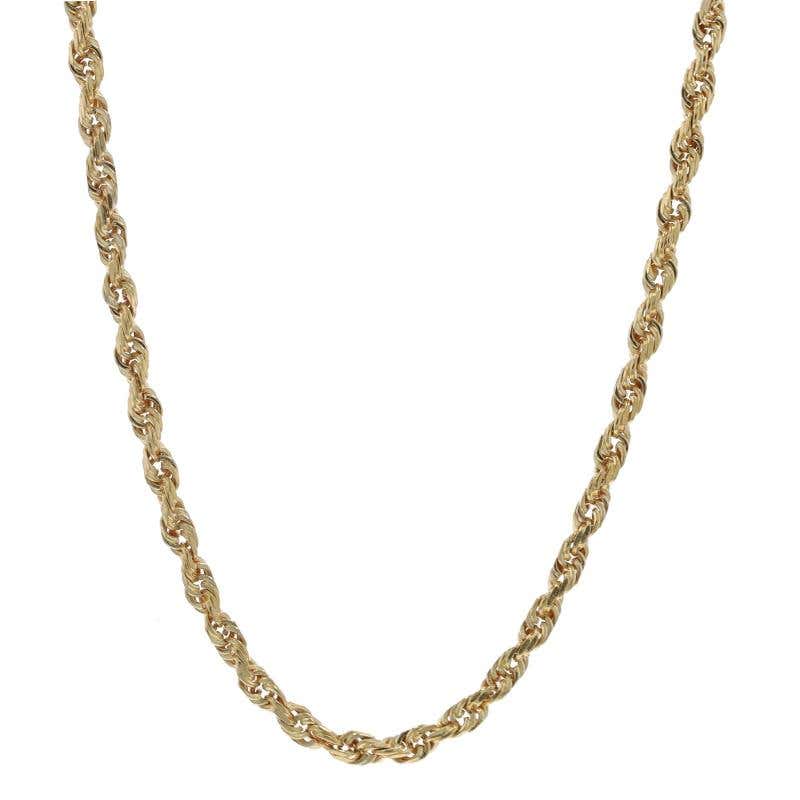 Yellow Gold Knife-Edge Rolo Chain Necklace 21
