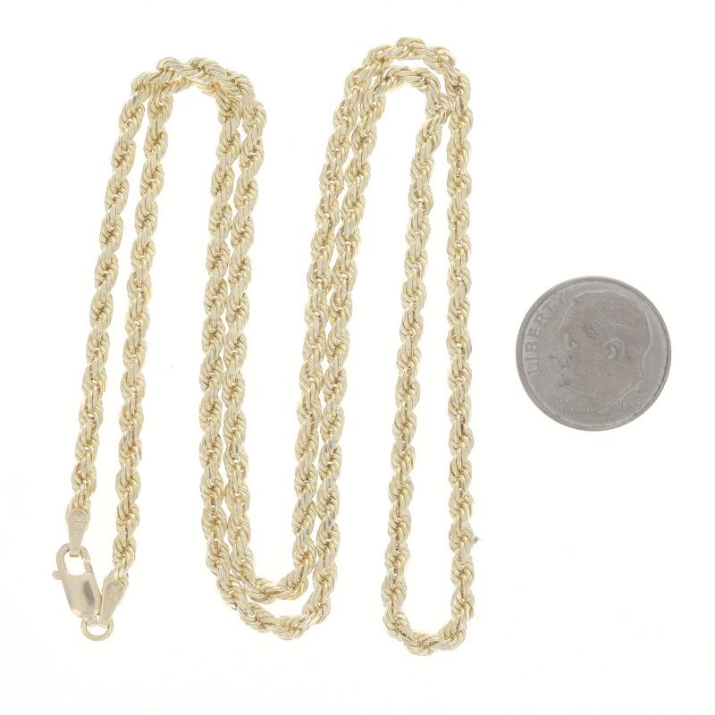 De las mujeres Collar de cadena de cuerda de oro amarillo con corte de diamante 22