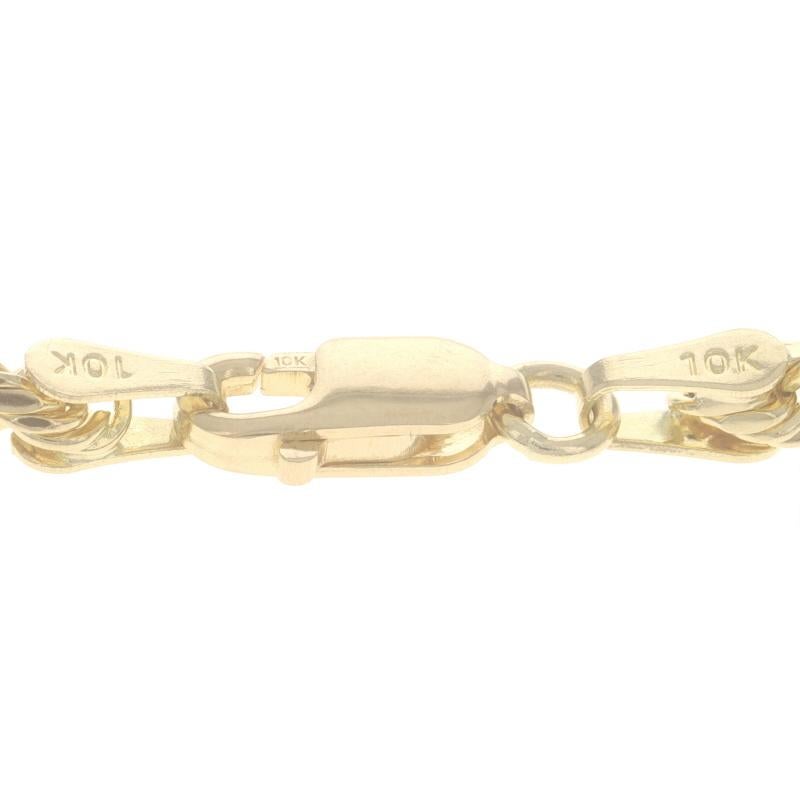 Collar de cadena de cuerda de oro amarillo con corte de diamante 22